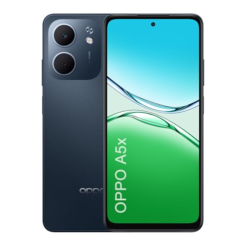 OPPO A5x 4G Smartphone, Großer Akku mit 6000mAh, 45W SUPERVOOC Schnellladung, 32MP AI-Hauptkamera, IP65, 6,67-Zoll-LCD-Bildschirm mit 90Hz, Snapdragon 6s 4G Gen 1, NFC, Dual SIM, 6GB+128GB, Blau