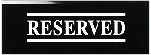 New Star Foodservice Stainless Steel Table Tent Sign (Black (Reserved), 6 x 1.5-Inch (Set of 6))