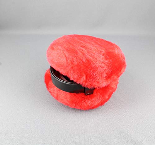 Red Faux Fur Furry Ear Muffs Warmers Fold Up Classic Old School Style Adjustable Head Band Christmas Red #TOP4