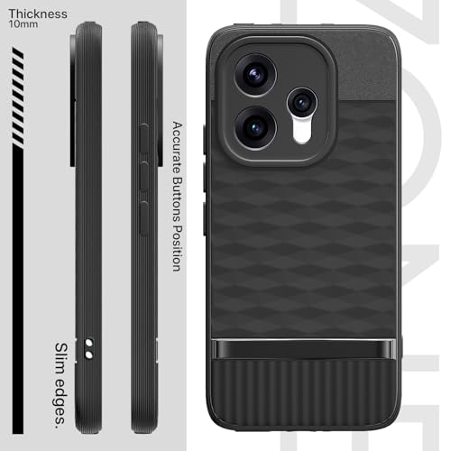 Image of Pikkme Back Cover for Oppo Reno 15 5G Soft Grip 3D Hexa Cube Texture Silicone Bumper Case (Black)