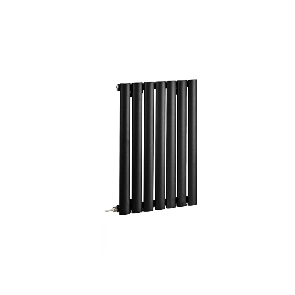 Milano Aruba 400W Black Horizontal Single Oval Panel Electric Radiator - 635mm x 413mm