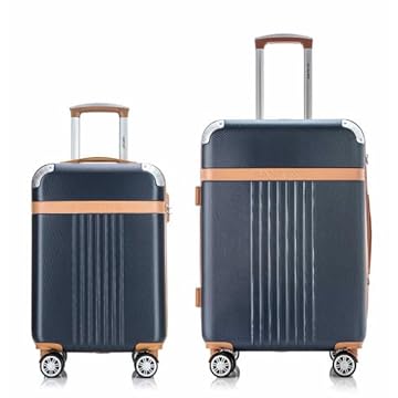 Kit 2 Malas De Viagem, Pequena E Média, Abs, Athena, Santino (Pequena E Media, Azul)