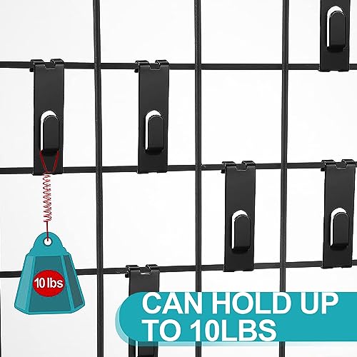 Hjw Gridwall Hooks Hangers - 50 Pack Black Notch Display Hooks For Picture Photo Frames, Artworks, And More - Utility Gridwall Hanging Accessories For Office, Home, And Grid Panel Displays thumb #2