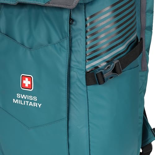 Image of SWISS MILITARY Dazzler 15.6 Inch Laptop Backpack with Unique Canopy Design, Quick Access Pockets, 26L Capacity, Durable EVA Moonlift Back Support, Organizer Compartment, Ventilated Mesh
