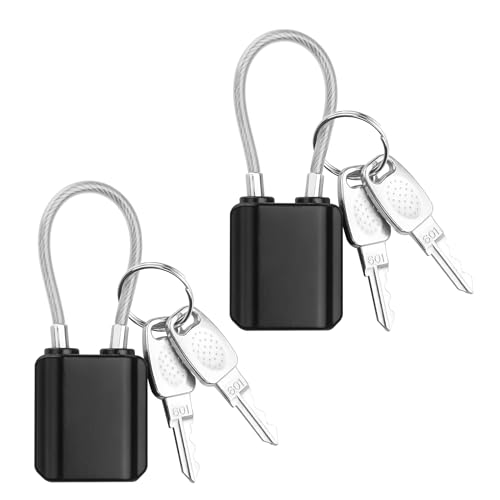 YAODHAOD Luggage Locks with Keys, Mini Size Cable Locks with Keys for Travel Suitcase Locks Padlock Apply to Locker Lock, Suitcase, Carry On, Backpack, Laptop Bag (2PCS)