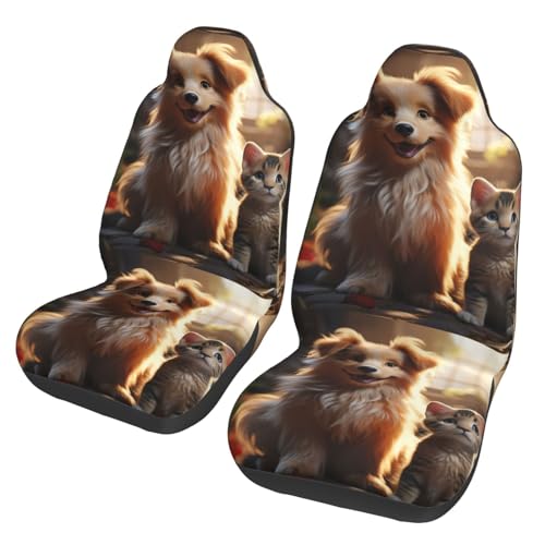 Housse de siège de voiture universelle motif chien chat pour protection de siège auto SUV