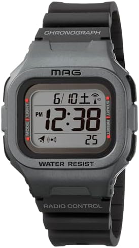 （09:00時点） MAG(マグ)腕時計 デジタル 電波 ソーラー デュアルパワー 防水 ウレタンベルト 少し小さめ 子供でも使用可能 MW-550A S シルバー