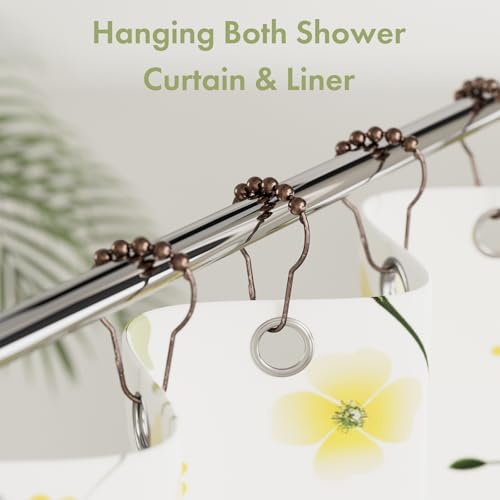 Image of Amazer Shower Curtain Hooks, Decorative Bronze Shower Curtain Hooks,Stainless Steel Rust-Resistant Shower Hooks for Curtains-Set of 12