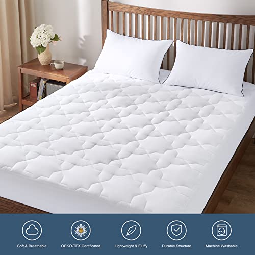 Cozylux Twin Xl Cotton Mattress Pad Deep Pocket Quilted Mattress Cover Extra Long For College Dorm Pillowtop Mattress Protector Up To 20", Fitted Sheet Mattress Cover, 39X80 Inches, White #TOP1