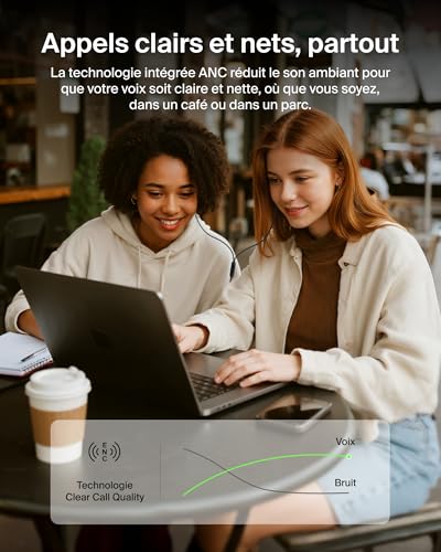 Belkin SoundForm Écouteurs avec micro intra auriculaire filaire Suppresseur de bruit actif USB C isolation acoustique - vue 7