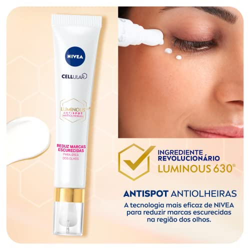 NIVEA Uniformizador Facial Cellular Luminous 630 Antiolheiras 15ml - Equilibra a pigmentação irregular, reduz bolsas e hidrata a pele, diminuindo linhas finas e rugas 4 41vy2Yvp5pL