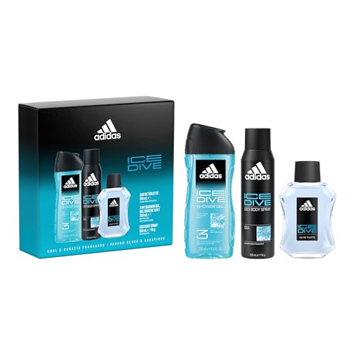 adidas Le coffret Ice Dive comprenant une Eau de Toilette, un Déodorant Spray et un Gel Douche
