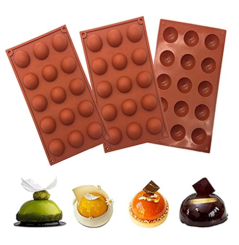 Brick Red Silicone Half Sphere Chocolate Moulds, Non-Stick 3 Packs Semicircle Bakeware Set Moulds for Your Chocolate Desserts, Ice Cream Bombes, Mini Teacake, Candy, Icing,Cookie, Jelly, Gummy Brick Red Silicone Half Sphere Chocolate Moulds, Non-Stick 3 Packs Semicircle Bakeware Set Moulds for Your Chocolate Desserts, Ice Cream Bombes, Mini Teacake, Candy, Icing,Cookie, Jelly, Gummy