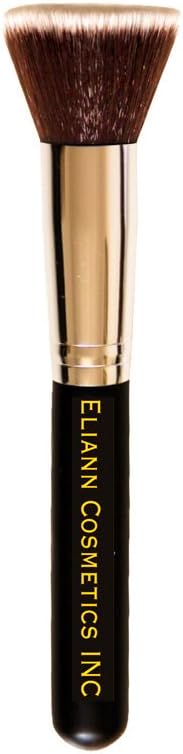 Kabuki Flat Top Premium Synthetic Blending Make up Brush for Liquid, Powder, Mineral and Contouring and Medium Foundation Coverage -Eliann Cosmetics