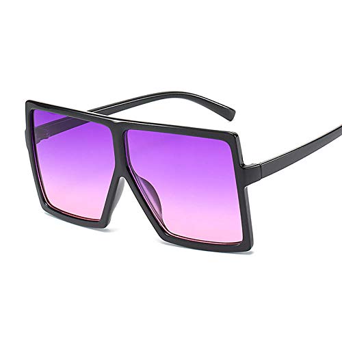 DLSM Gafas de Sol Grandes Gafas de Sol Gafas de Sol Moda Rosa Gafas de Sol Femenina Recetro Vintage Unisex Pesca al Aire Libre Equitación-Púrpura Negro