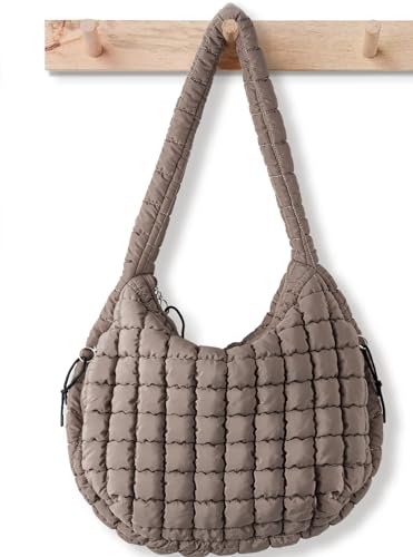 Image of Puffer Tote Bag for Women Large Quilted Crossbody Bag Quilted Carryall Bag Soft Puffy Hobo Handbags Puff Purse Shoulder Bag