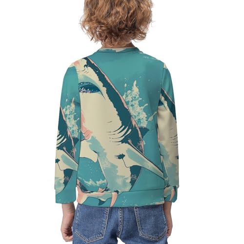 Hammerhead SharkChildren's Casual Pullover Sweatshirt Loose Fit7-9Y2