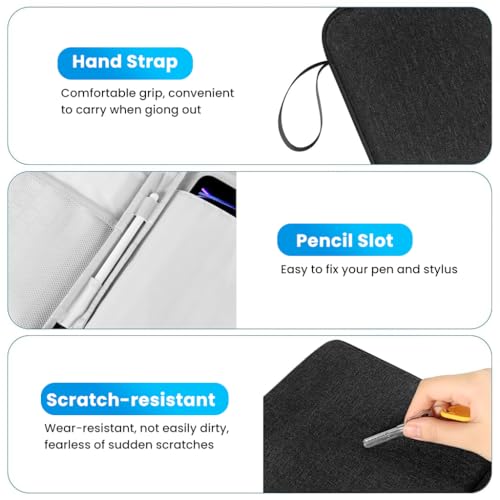 Image of ZORBES 12.9 inches Tablet Travel Bag for iPad Waterproof Travel Zipper Bag with Utility Mesh Pocket Travel Accessories Bag Universal Tablets Pad Organizer Bag, Black
