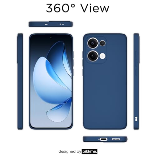 Image of Outlouders Back Cover for Oppo Reno 13 5G | Camera Protection | Durable Soft Matte Silicone Bumper Case (Blue)
