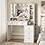 Fameill White Makeup Vanity Desk with Mirror and Lights,Vanity Table with Power Strip and Lighted Mirror,Large Makeup Table with 5 Drawers Lots Storage,3 Lighting Modes,39.4inch(L)