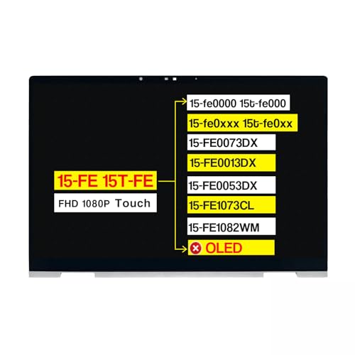 Image of 15.6 inch Assembly for HP Envy X360 15-FE 15-fe0000 15t-fe000 15-fe0xxx 15t-fe0xx 15-FE0073DX 15-FE0013DX 15-FE0053DX 15-FE1073CL 15-FE1082WM N49274-001 LCD Touch Screen Replacement 1080P (Not for OLED)
