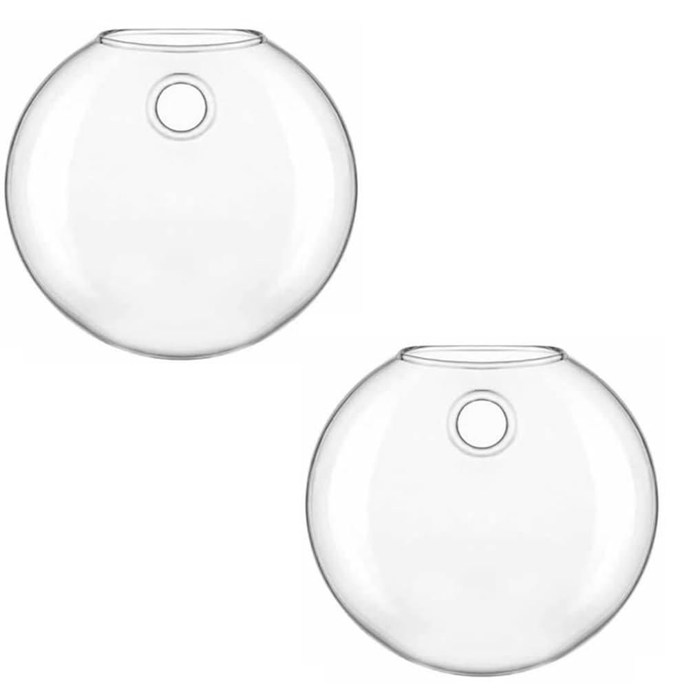 CTRLZS 2Pack Wall Hanging Glass Terrarium - Self-Watering Hydroponic Planter for Home Decor, Handmade Round Vase 2 Pack