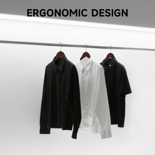 BP4U Quality Wooden Clothes Hangers, Solid Wood Suit & Coat Hangers with Pants Bars, Swivel Hook, Shoulder Notches, Heavy Duty Hangers for Shirts, Jackets, Dresses & Trousers(Mahogany/36-Pack) by BP4U - Image 5