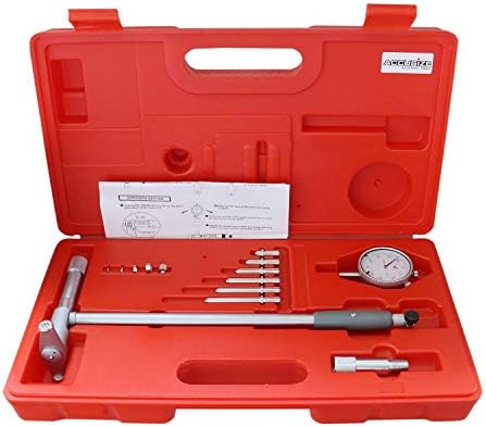 Accusize Industrial Tools 6-10'' by 0.0005'' Dial Bore Gauge Set, 6'' Stem Length, Ee20-5010