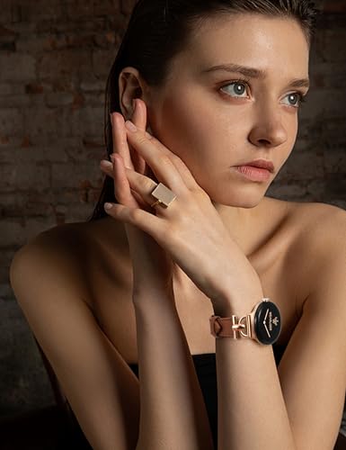 Image of Wearlizer Leather Bands Compatible with Google Pixel Watch 4 /3 41mm /Pixel Watch 2 /1 Band Women, Dressy Designer Slim Leather Strap with D-Shape Metal Buckle for Pixel Smartwatch Accessories