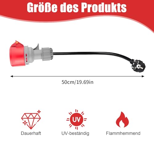 CEE-16A-Starkstrom-Stecker-auf-Schuko-Adapter-SCHUKO-auf-CEE-5-Polig-16A-auf-16-32A-Adapter-230V-Unischuko-Stecker-05m-Kabellnge-Elektroauto-Ladegert-Zubehr