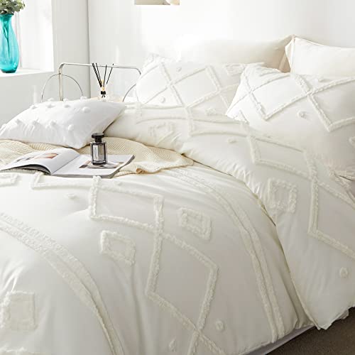 Cupocupa Comforters Queen Size Set Boho Shabby Chic White Queen Comforter Set Bedding Queen Size Fluffy And Lightweight Comforters For Queen Size Bed (White,Queen) #TOP2