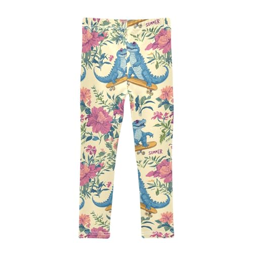 Crocodile Skateboard Summer Girls Leggings Soft Stretch Workout Yoga Dance Pants for Kids Casual Tights2
