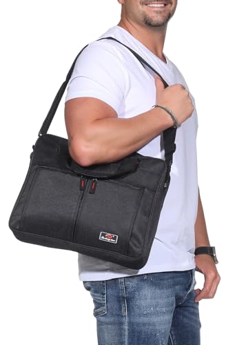 Sotala Laptoptasche Herren 15,6 Zoll Schwarz – Business Aktentasche mit Schultergurt – Arbeitstasche Umhängetasche Laptop Messenger Bag – wasserabweisend, leicht & robust Schultertasche Schwarz