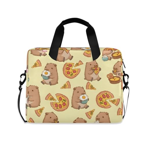 Bolso maletín para laptop con diseño Pizza Capybara