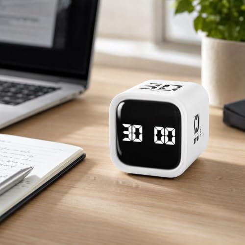 Image of Pomodoro Timer Cube, 5 /10 /30 /60 Min Rotating Productivity Timer