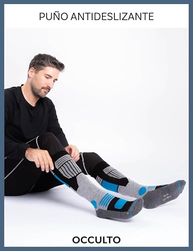 Occulto Calcetines Esqui para Hombre 2 pares, 4 Pares (modelo: Felix) 2 Pares Azul Negro 47-50 - imagen 5