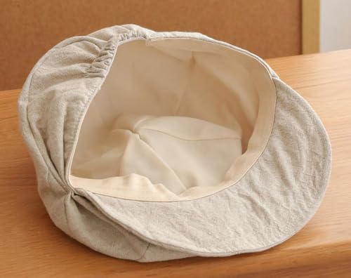Gorra tipo boina plisada de lino y algodón para mujer miniatura 6
