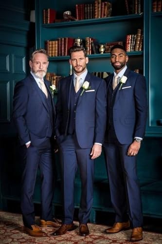 SUZHIMO Mens 3 Piece Slim Fit Suit Formal Business Wedding Suits for Men Groom Prom Tuxedo4