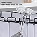 HURRISE Under Cabinet Wine Glass Holder, 3-Rail Metal Cup Rack, Space-Saving Design, 14 x 8.8 Inch, for Kitchen Bar Storage