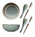 HIAQIMEI Bols à Soupe Ramen Bols en céramique Ensemble de Bols à Soupe Ramen Japonais, Ensemble de 2,7 Pouces 30 onces de Bols à pâtes en céramique avec Pattes Assorties et Manger? Bchen, pour bouill