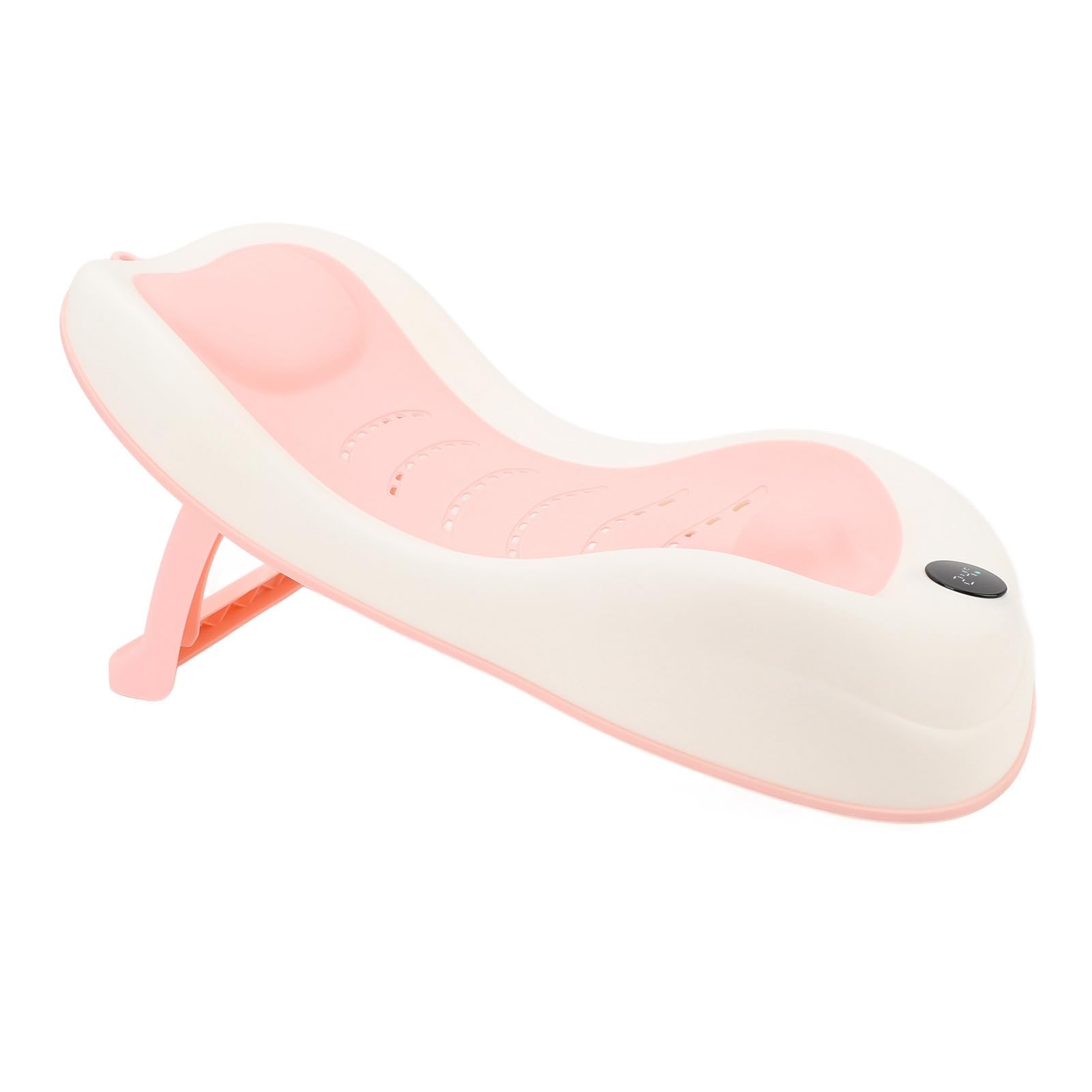 Soporte de Baño para bebé con Tecnología Inteligente de Detección de Temperatura, Portátil y Antideslizante para Recién Nacido, Diseño Plegable para Solución de Ahorro de (PINK)