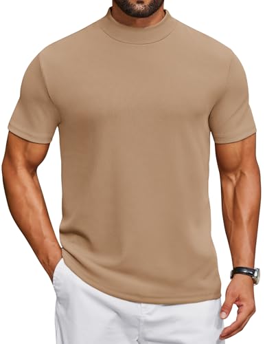 Col roulé et manches courtes t-shirt homme basique uni