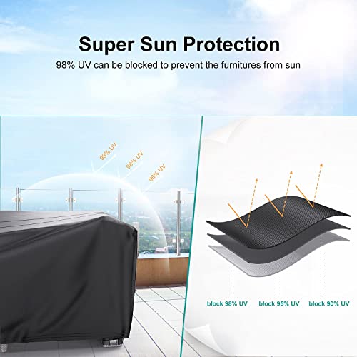 Image of Patio Furniture Covers, Heavy Duty Outdoor Furniture Cover Waterproof, Sectional Sofa Set Covers Table and Chair Set Cover, 128 inchLx83 inchWx28 inchH