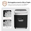 Bonsaii Distruggidocumenti da 120 fogli con alimentazione automatica, taglio a particelle P-4, estremamente silenzioso con 62 dB, contenitore da 23 litri e 4 ruote, trituratore a microtaglio