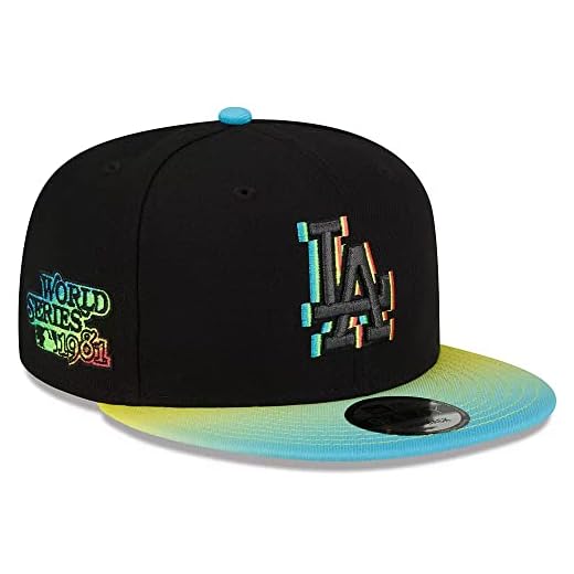 New Era LA Los Angeles Dodgers 9FIFTY 1981 World Series Champions Patch WS Snapback Cap, Adjustable Hat Black