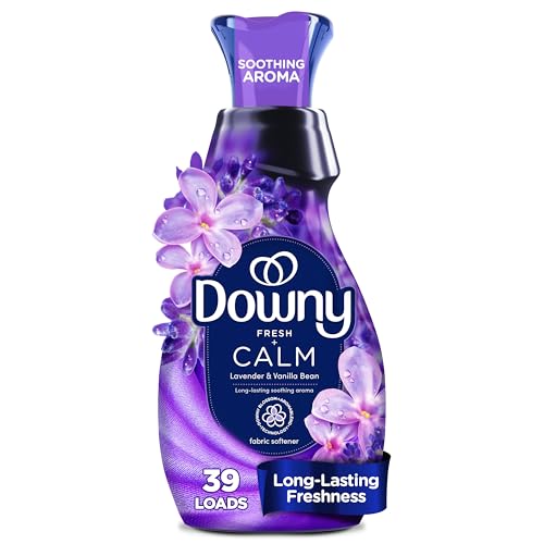 Downy Ultra Soft Fabric Softener Liquid, Calm, Lavender and Vanilla Bean, 26 fl oz, 39 Loads