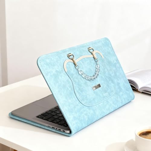 Pochette pour ordinateur 13 pouces bleu antichoc et étui compact en cuir PU - 5
