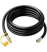 18FT Propane Quick Connect Hose for RV to Grill, BBQ Quick Release LP Gas Line for Portable Fire ...