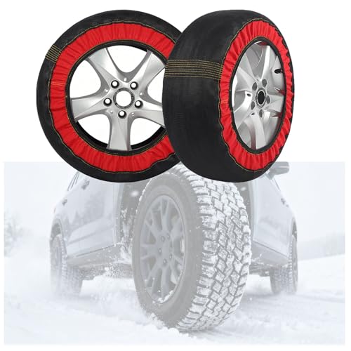 スノーソックス 非金属タイヤチェーン 布製 車用スノーチェーン 軽自動車 冬用滑り止め 普通車 SUV ワゴン 2個 195/60R14