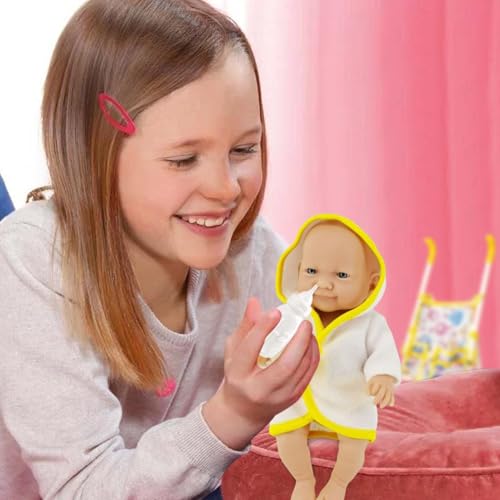 Cochecito plegable con accesorios y botella para juego de muñecas 3